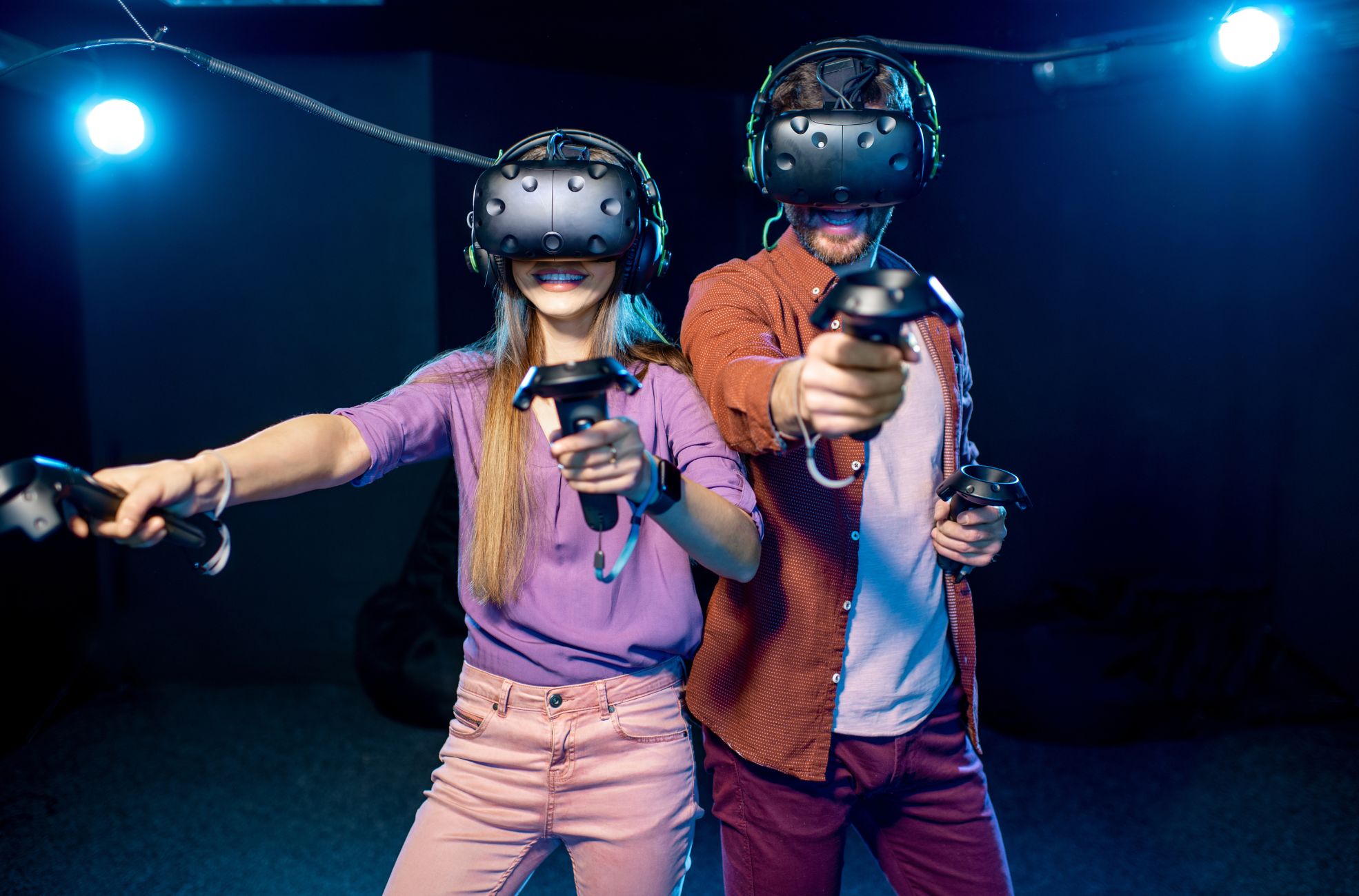 People Playing Immersive VR Game