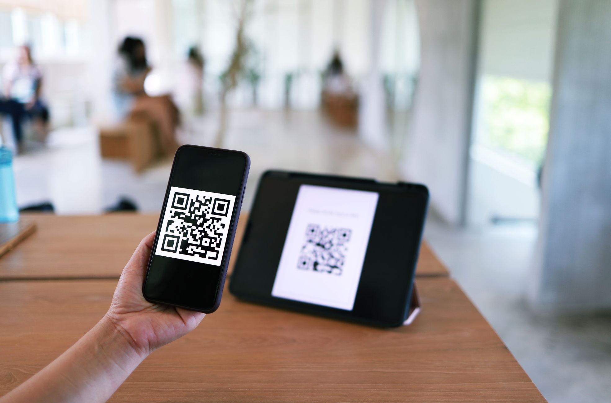 Person Using QR Code At Event