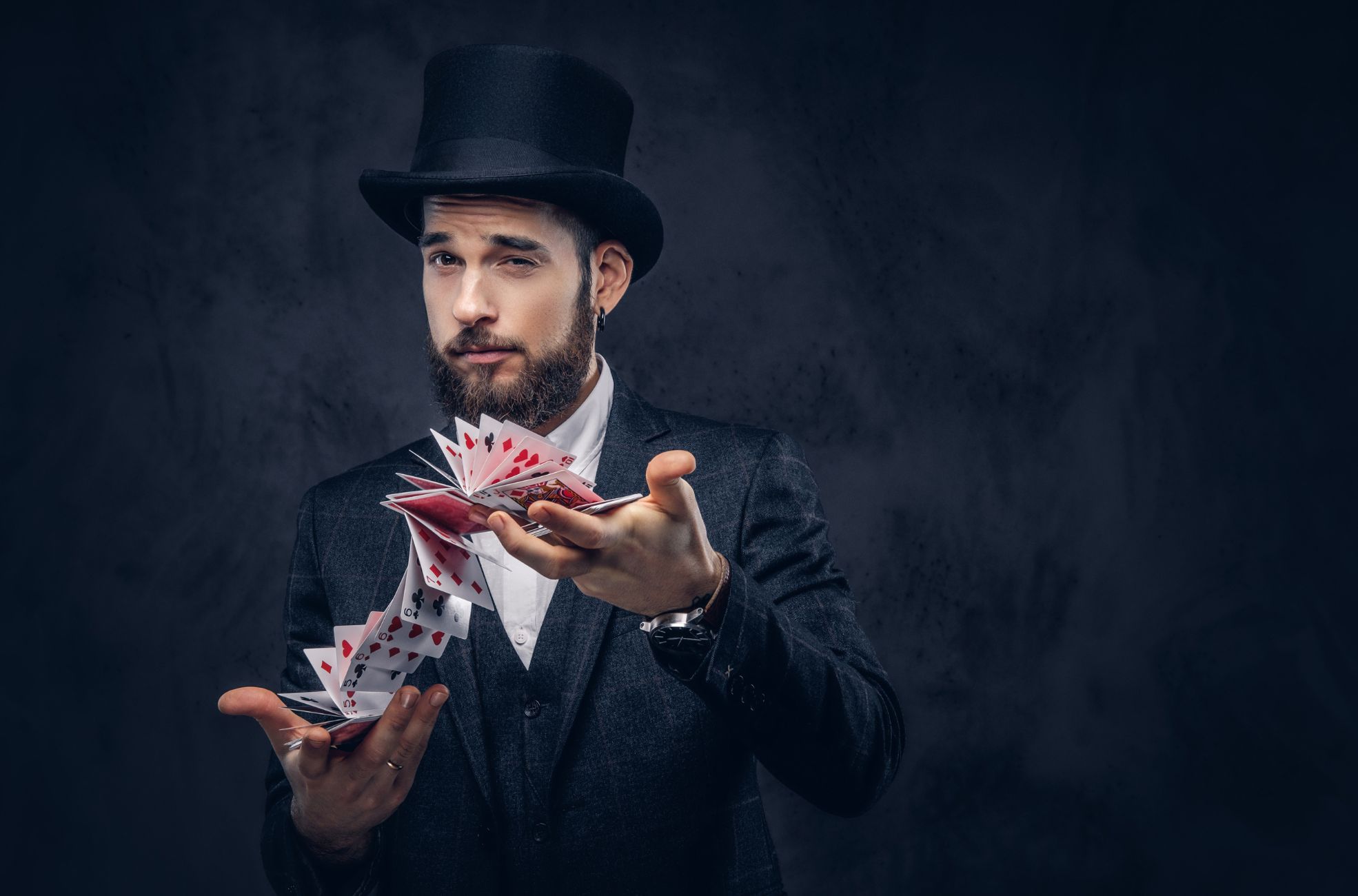 Magician Performing Card Tricks