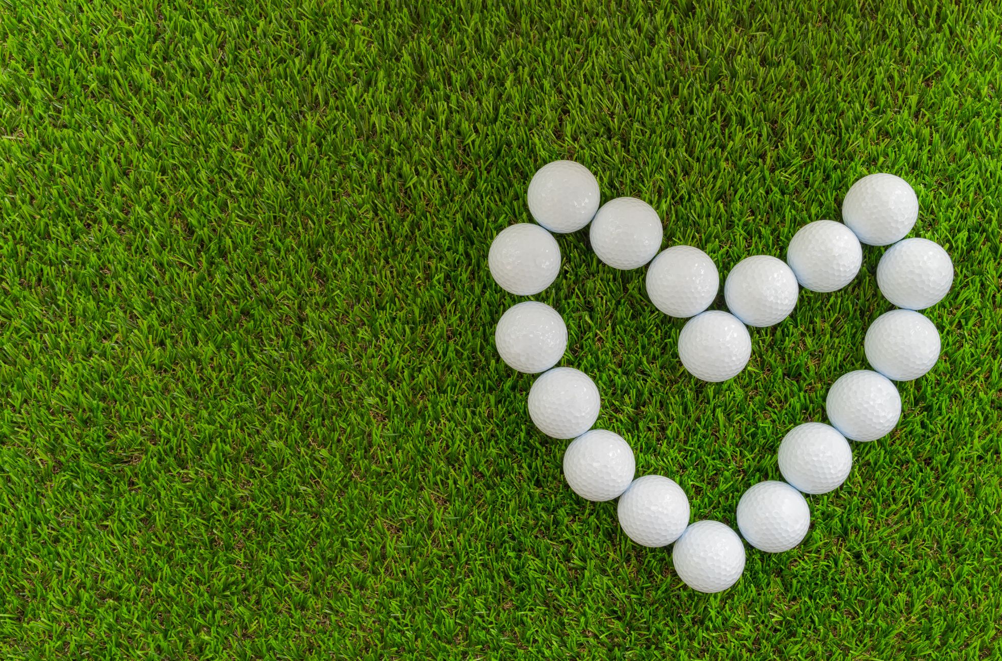 Golf Balls Forming Heart Shape