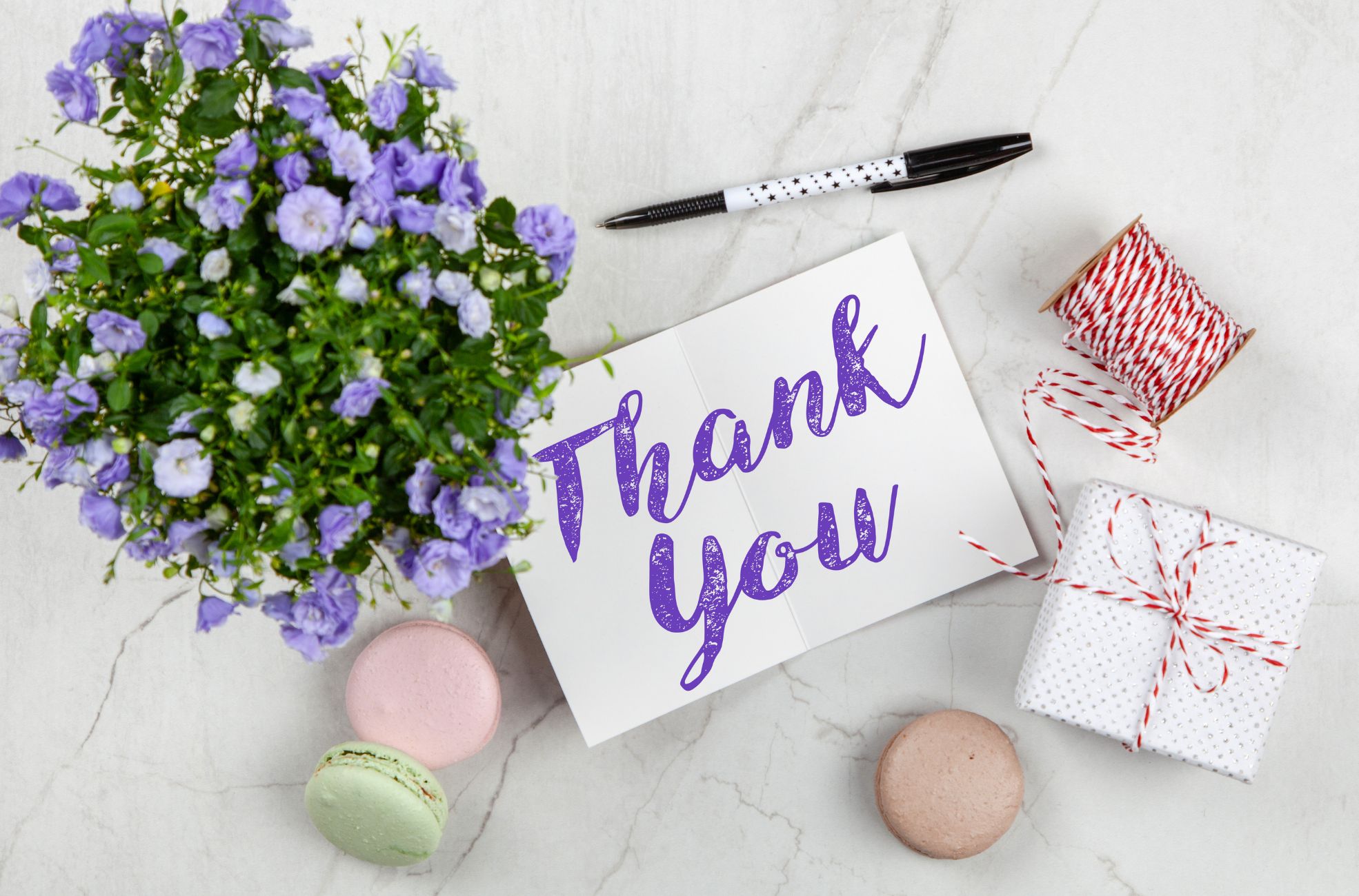 Thank You Note And Flowers