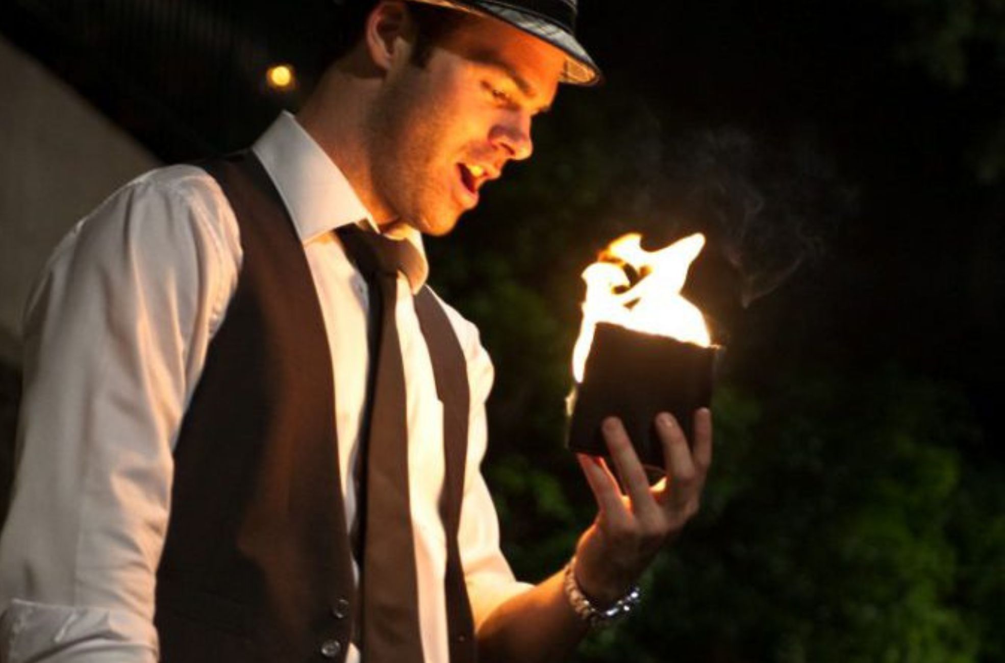 Magician Doing Fire Trick