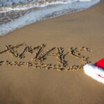 Christmas Hat On Coastal Sand