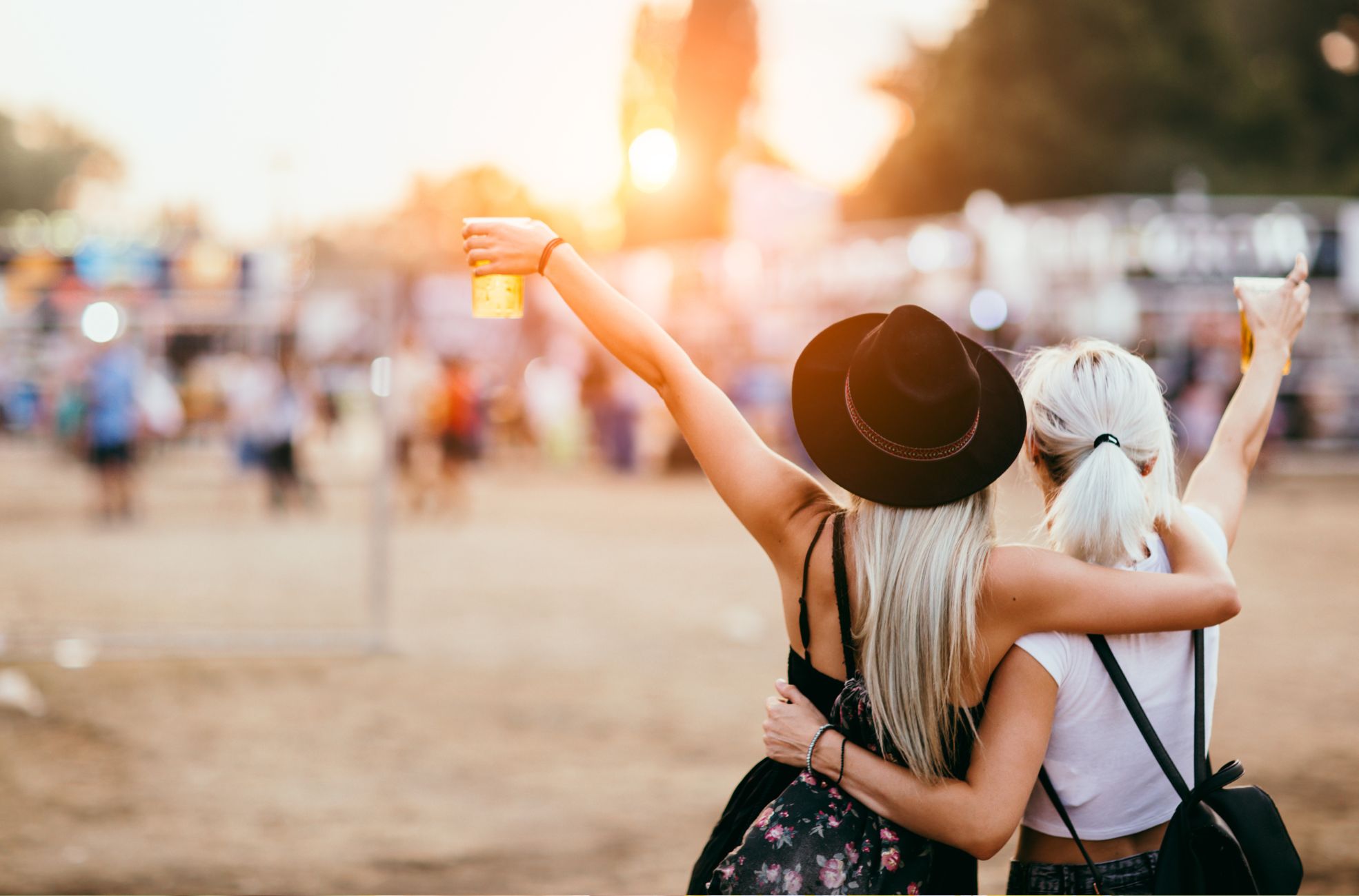 Women Enjoying A Coachella-Themed Party