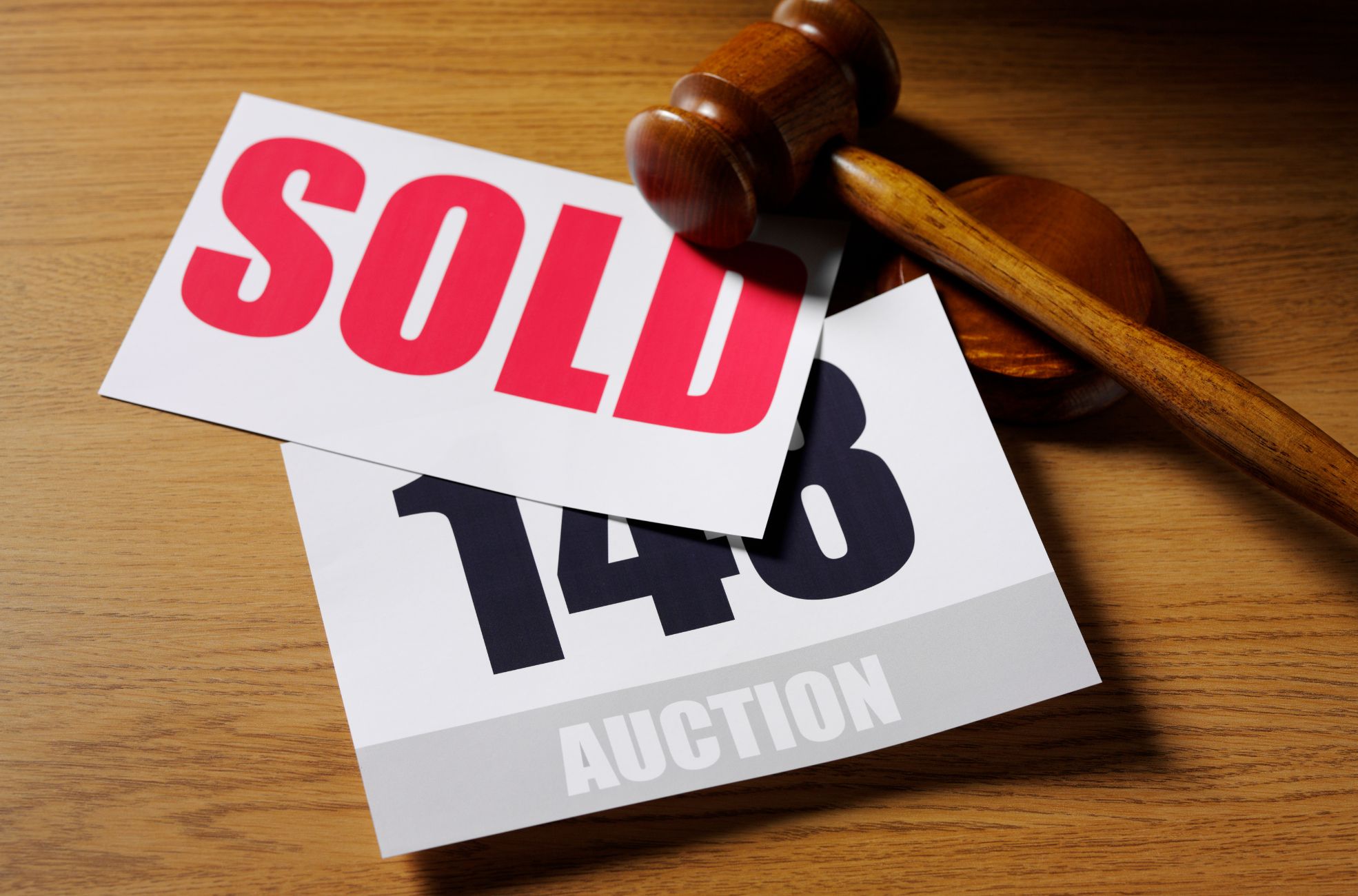 Auction Sign And Gavel 