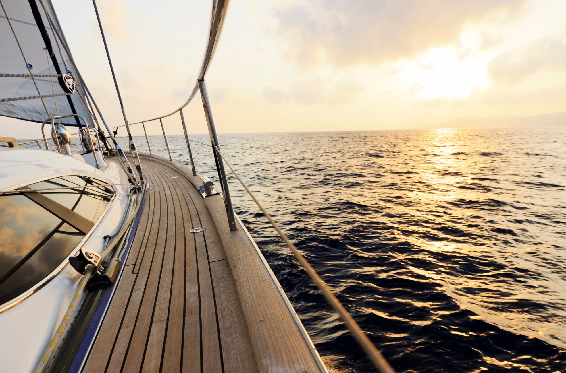 Yacht At Sunset