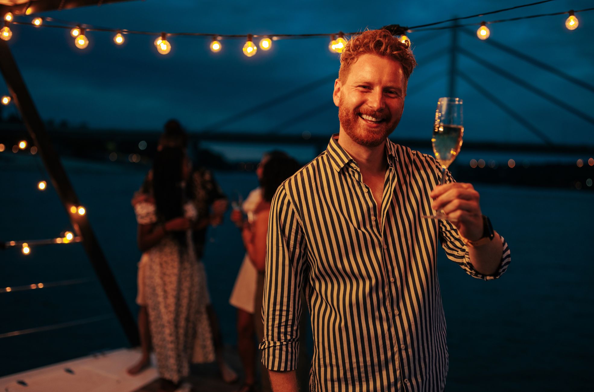 Man Enjoying Yacht Party