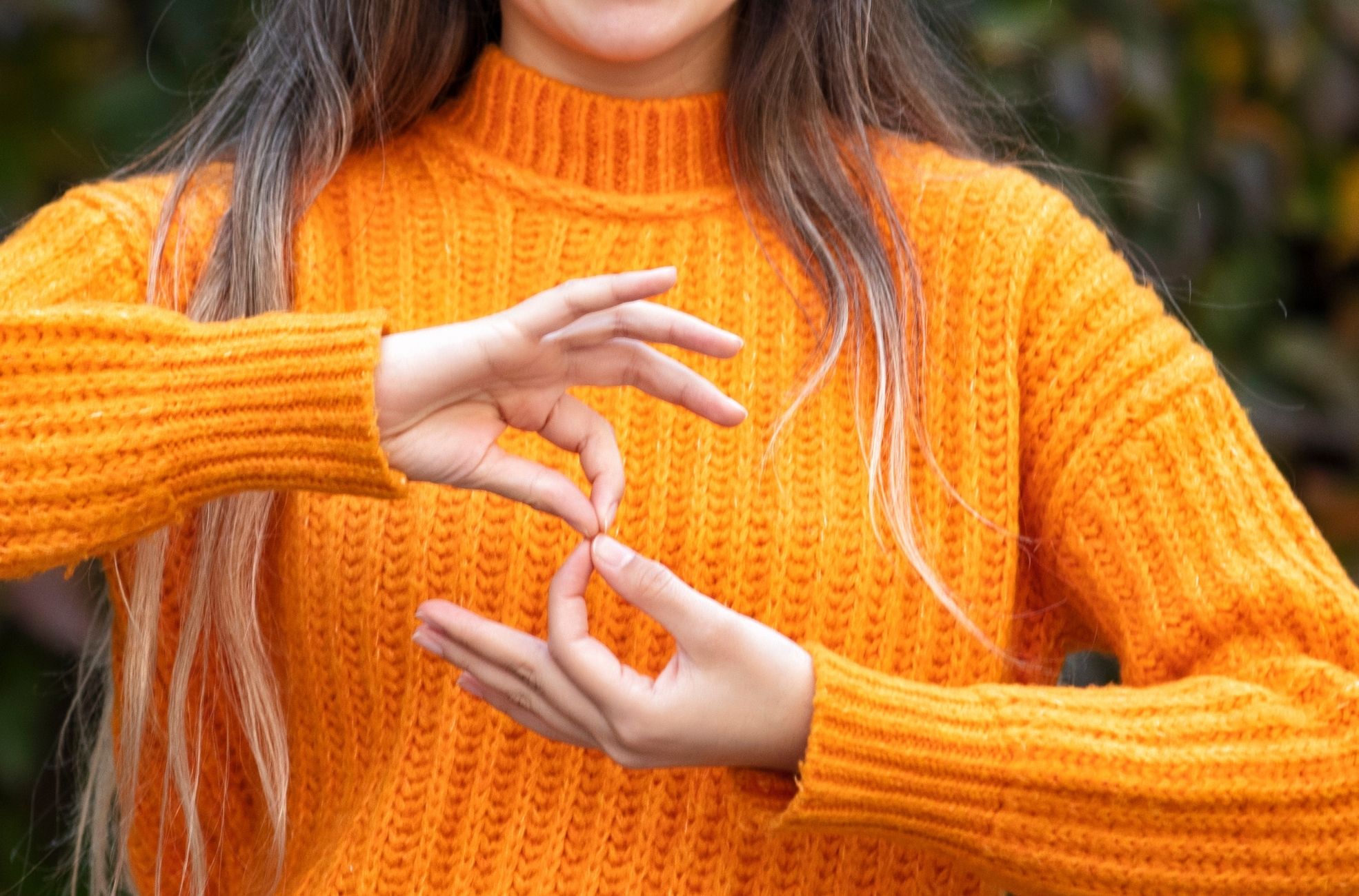 Woman Using Sign Language